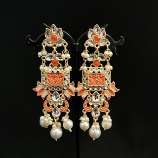 Lucie Orange Earrings - ECLAT INDIAN JEWELSEarringsOrange