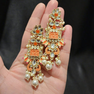 Lucie Orange Earrings - ECLAT INDIAN JEWELSEarringsOrange