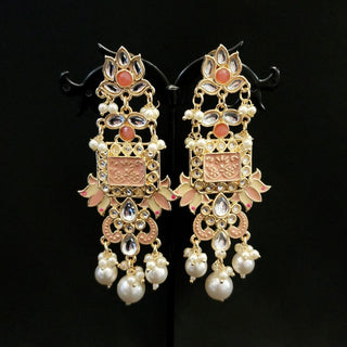 Lucie Peach Earrings - ECLAT INDIAN JEWELSEarringsPeach