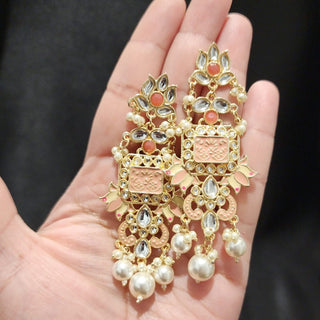 Lucie Peach Earrings - ECLAT INDIAN JEWELSEarringsPeach