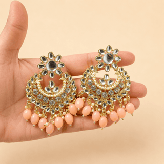 Lucie Peach Kundan Tikka Set - ECLAT INDIAN JEWELSTikka SetsPeach