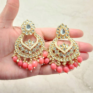 Lucy Peach Kundan Tikka Set - ECLAT INDIAN JEWELSTikka SetsPeach