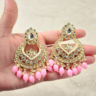 Lucy Pink Kundan Tikka Set - ECLAT INDIAN JEWELSTikka SetsPink