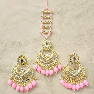 Lucy Pink Kundan Tikka Set - ECLAT INDIAN JEWELSTikka SetsPink