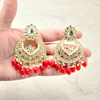 Lucy Red Kundan Tikka Set - ECLAT INDIAN JEWELSTikka SetsRed