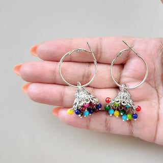 Luna Multicolour Mini Jhumka Earrings - ECLAT INDIAN JEWELSEarringsMulticolour