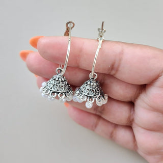 Luna White Mini Jhumka Earrings - ECLAT INDIAN JEWELSEarringsWhite