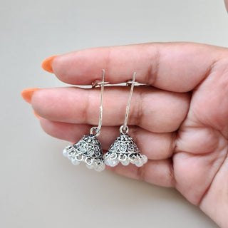 Luna White Mini Jhumka Earrings - ECLAT INDIAN JEWELSEarringsWhite