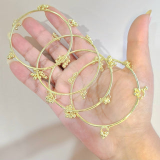 Lydiah Gold Finish Kashmiri Ghungroo Bangles (Set of 4) - ECLAT INDIAN JEWELSBangle, Kadas & Bracelets2.4