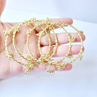 Lydiah Premium Gold Finish Kashmiri Ghungroo Bangles (Set of 4) - ECLAT INDIAN JEWELSBangle, Kadas & Bracelets2.4