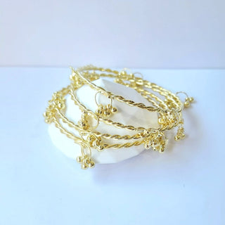 Lydiah Premium Gold Finish Kashmiri Ghungroo Bangles (Set of 4) - ECLAT INDIAN JEWELSBangle, Kadas & Bracelets2.4