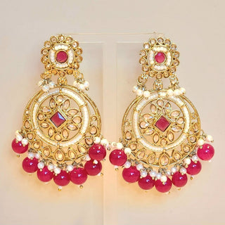 Lyssa Rani Pink Polki Necklace Set with Tikka - ECLAT INDIAN JEWELSNecklace SetsPink