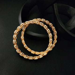 Madeline Multicolour Gold Kada Bangles (Pair) (2.4, 2.6, 2.8) - ECLAT INDIAN JEWELSBangle, Kadas & Bracelets2.6