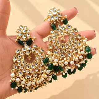 Madison Green Kundan Necklace Set with Tikka - ECLAT INDIAN JEWELSNecklace SetsGreen
