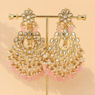 Madison Pink Kundan Necklace Set with Tikka - ECLAT INDIAN JEWELSNecklace SetsPink