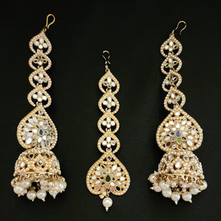 Maeve Pearl Mirror Tikka Set - ECLAT INDIAN JEWELSTikka SetsWhite