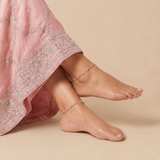 Maia Silver Plated Anklets / Payal - ECLAT INDIAN JEWELSAnklets (Payal)Silver
