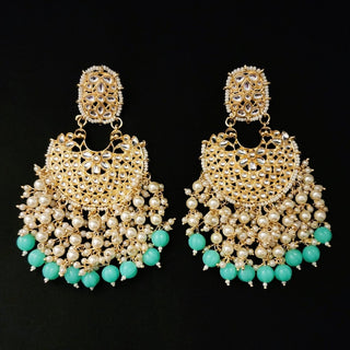 Maisy Green Kundan Earrings - ECLAT INDIAN JEWELSEarringsGreen