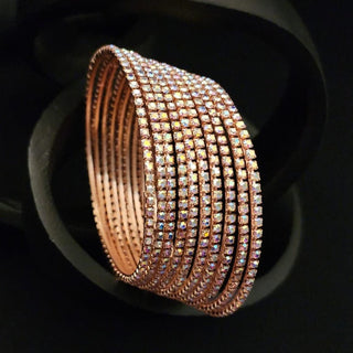 Maisy Rose Gold Bangles (Set of 10) (2.4, 2.8) - ECLAT INDIAN JEWELSBangle, Kadas & Bracelets2.4
