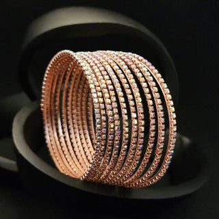 Maisy Rose Gold Bangles (Set of 10) (2.4, 2.8) - ECLAT INDIAN JEWELSBangle, Kadas & Bracelets2.4