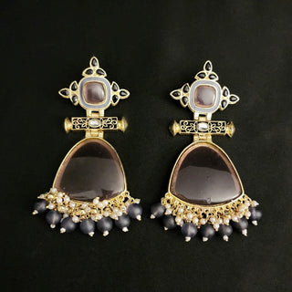 Makayla Gray Gold - Finish Earrings - ECLAT INDIAN JEWELSEarringsGray