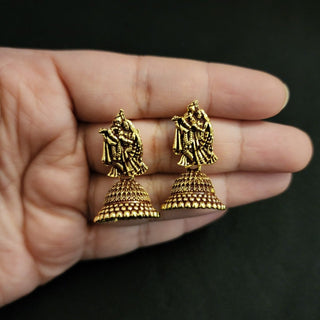 Meadow Temple Mini Jhumki Earrings (Available in 9 Colours) - ECLAT INDIAN JEWELSEarringsMaroon