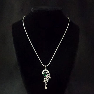 Melaney Green CZ Diamond Simulant Pendant Set (Chain included) - ECLAT INDIAN JEWELSNecklace Sets - Pendant SetsGreen