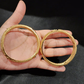 Melissa Multicolour Gold Kada Bangles (Pair) (2.4, 2.6, 2.8) - ECLAT INDIAN JEWELSBangle, Kadas & Bracelets2.6