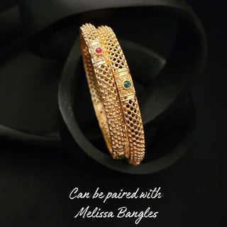 Melissa Multicolour Gold Kada Bangles (Pair) (2.4, 2.6, 2.8) - ECLAT INDIAN JEWELSBangle, Kadas & Bracelets2.6