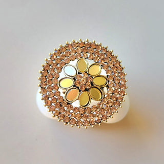 Melissa Polki Antique Gold Finish Adjustable Ring - ECLAT INDIAN JEWELSRing JewelleryGold