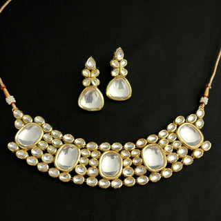 Melody White Kundan Choker Necklace Set - ECLAT INDIAN JEWELSNecklace SetsWhite