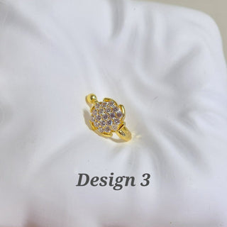 Meredith Gold CZ Diamond Simulant Clip - On Nose Ring (No Piercing Needed) - ECLAT INDIAN JEWELSNose Ring (Nath)Design 3