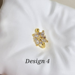 Meredith Gold CZ Diamond Simulant Clip - On Nose Ring (No Piercing Needed) - ECLAT INDIAN JEWELSNose Ring (Nath)Design 4