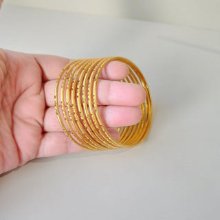 Merryn Gold Finish Bangle Set (Set of 8) (2.4, 2.6, 2.8 & 2.10 Available) - ECLAT INDIAN JEWELSBangle, Kadas & Bracelets2.4
