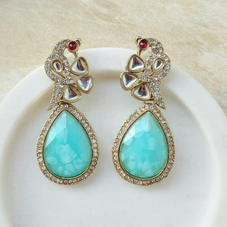 Mia Light Blue Peacock Earrings - ECLAT INDIAN JEWELSEarringsBlue