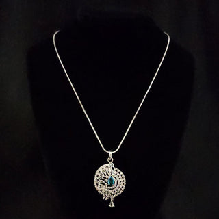 Michelle Light Blue CZ Diamond Simulant Pendant Set (Chain included) - ECLAT INDIAN JEWELSNecklace Sets - Pendant SetsBlue