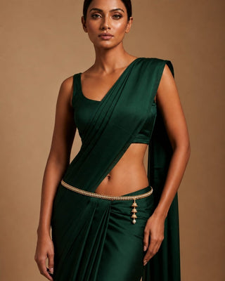Milani Gold Saree Reversible 2 - in - 1 Waist Belt / Belly Chain / Kamar Bandh - ECLAT INDIAN JEWELSSaree Accessories