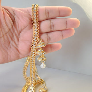 Milani Gold Saree Reversible 2 - in - 1 Waist Belt / Belly Chain / Kamar Bandh - ECLAT INDIAN JEWELSSaree Accessories