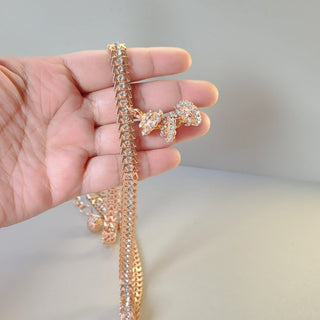 Milani Rose Gold Saree Reversible 2 - in - 1 Waist Chain / Kamar Kandora / Kamar Bandh - ECLAT INDIAN JEWELSSaree Accessories