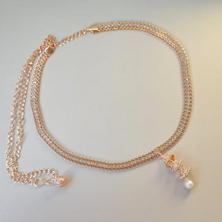 Milani Rose Gold Saree Reversible 2 - in - 1 Waist Chain / Kamar Kandora / Kamar Bandh - ECLAT INDIAN JEWELSSaree Accessories