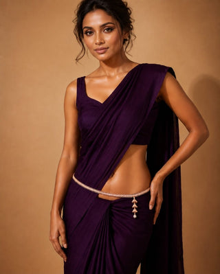 Milani Rose Gold Saree Reversible 2 - in - 1 Waist Chain / Kamar Kandora / Kamar Bandh - ECLAT INDIAN JEWELSSaree Accessories