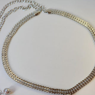 Milani Silver Saree Reversible 2 - in - 1 Waist Belt / Belly Chain / Kamar Patta - ECLAT INDIAN JEWELSSaree Accessories