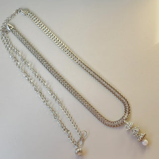 Milani Silver Saree Reversible 2 - in - 1 Waist Belt / Belly Chain / Kamar Patta - ECLAT INDIAN JEWELSSaree Accessories