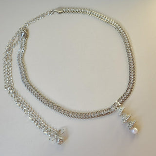 Milani Silver Saree Reversible 2 - in - 1 Waist Belt / Belly Chain / Kamar Patta - ECLAT INDIAN JEWELSSaree Accessories