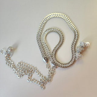 Milani Silver Saree Reversible 2 - in - 1 Waist Belt / Belly Chain / Kamar Patta - ECLAT INDIAN JEWELSSaree Accessories