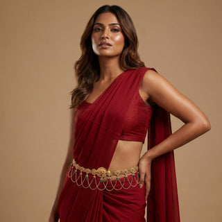 Milena Multicolour Saree Kemp Peacock Waist Chain / Kamar Kandora / Kamar Patta - ECLAT INDIAN JEWELSSaree Accessories