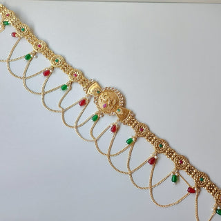 Milena Multicolour Saree Kemp Peacock Waist Chain / Kamar Kandora / Kamar Patta - ECLAT INDIAN JEWELSSaree Accessories