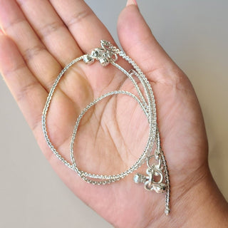 Mimi Silver Plated Anklets / Payal - ECLAT INDIAN JEWELSAnklets (Payal)Silver