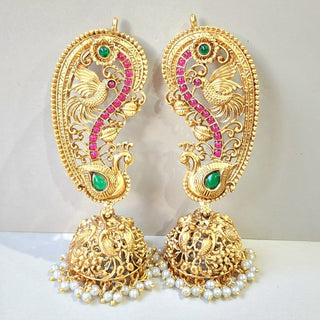 Mira Multicolour Kemp Jhumka Ear Cuff Earrings - ECLAT INDIAN JEWELSEarringsMulticolour
