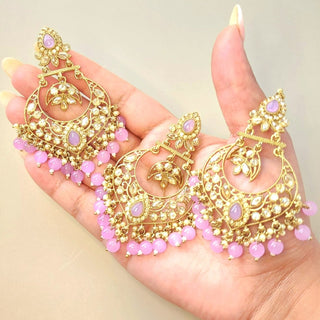 Miranda Light Purple Polki Tikka Set - ECLAT INDIAN JEWELSTikka SetsPurple